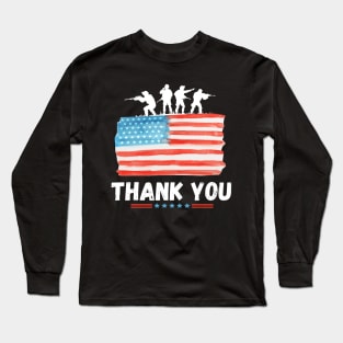 Thank You Memorial Day Veteran military flag design American Long Sleeve T-Shirt
